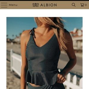 Albion Fit midnight dash Tied-Up Tankini top and Simone bottoms